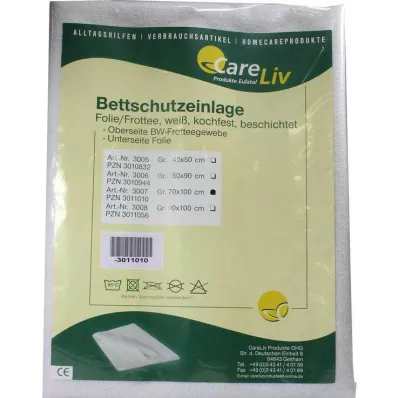 BETTSCHUTZEINLAGE Folie-frottéduk 70x100 cm, 1 stk BETTSCHUTZEINLAGE Folie-frottéduk 70x100 cm, 1 stk