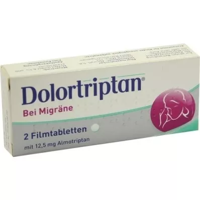 DOLORTRIPTAN for migrene Filmdrasjerte tabletter, 2 stk