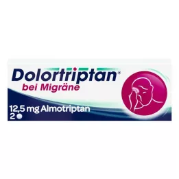 DOLORTRIPTAN for migrene Filmdrasjerte tabletter, 2 stk