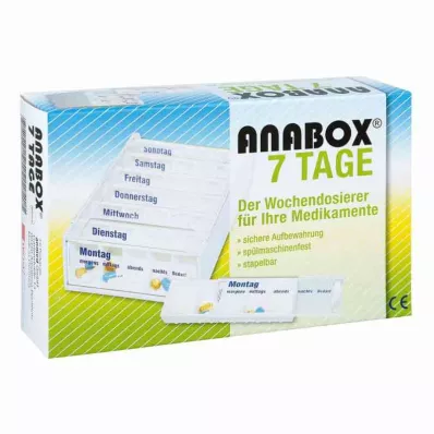 ANABOX 7 dagers ukentlig dosering hvit, 1 stk ANABOX 7 dagers ukentlig dosering hvit, 1 stk