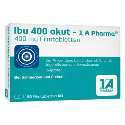 IBU 400 akut-1A Pharma filmdrasjerte tabletter, 50 stk IBU 400 akut-1A Pharma filmdrasjerte tabletter, 50 stk