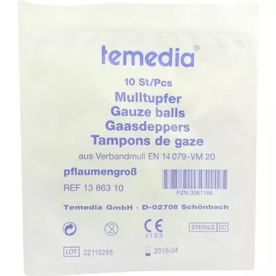 MULLTUPFER plommestørrelse steril, 10 stk MULLTUPFER plommestørrelse steril, 10 stk