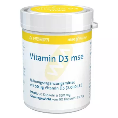 VITAMIN D3 MSE kapsler, 90 stk