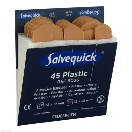 SALVEQUICK Plaster Strips vanntett Refill 6036, 45 stk