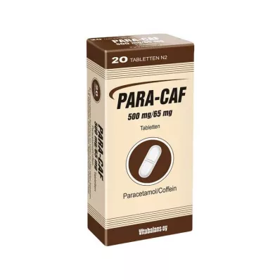 PARA CAF 500 mg/65 mg tabletter, 20 stk PARA CAF 500 mg/65 mg tabletter, 20 stk