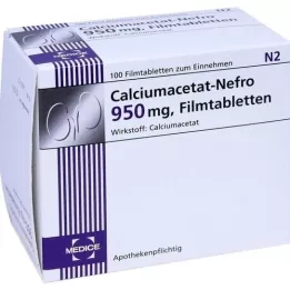 CALCIUMACETAT NEFRO 950 mg filmdrasjerte tabletter, 100 stk