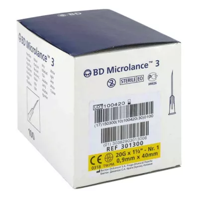 BD MICROLANCE Kanyle 20 G 1 1/2 0,9x40 mm, 100 stk