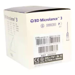 BD MICROLANCE Kanyle 22 G 1 1/4 0,7x30 mm, 100 stk