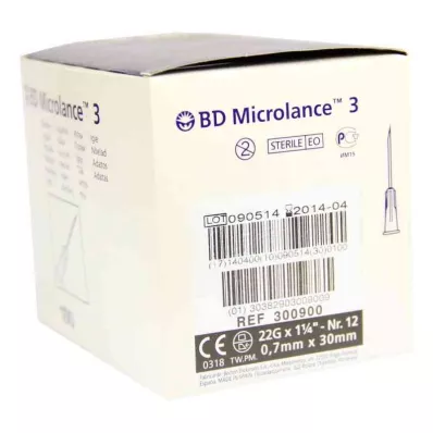BD MICROLANCE Kanyle 22 G 1 1/4 0,7x30 mm, 100 stk BD MICROLANCE Kanyle 22 G 1 1/4 0,7x30 mm, 100 stk