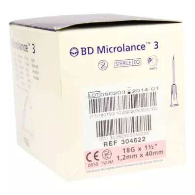 BD MICROLANCE Kanyle 18 G 1 1/2 40 mm trans. 100 stk BD MICROLANCE Kanyle 18 G 1 1/2 40 mm trans. 100 stk