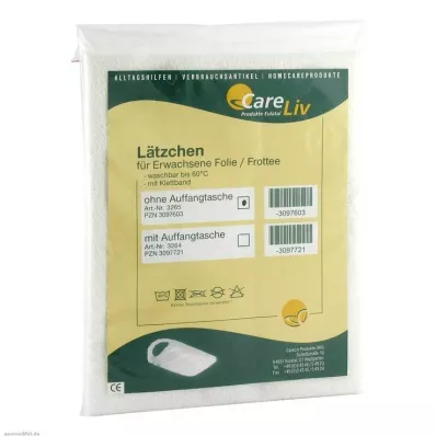 LÄTZCHEN Forlenget folie/plastfolie hvit med borrelås, 1 stk