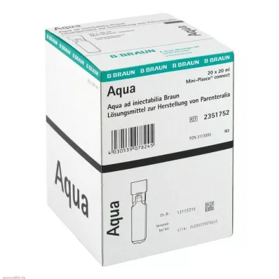 AQUA AD injectabilia Miniplasco connect Inj. oppløsning, 20X20 ml AQUA AD injectabilia Miniplasco connect Inj. oppløsning, 20X20 ml
