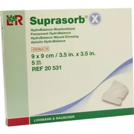 SUPRASORB X HydroBalance sårbandasje 9x9 cm, 5 stk