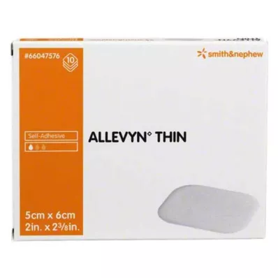 ALLEVYN Tynn 5x6 cm tynn sårbandasje, 10 stk
