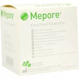 MEPORE Usteril sårbandasje 7 cmx5 m, 1 stk