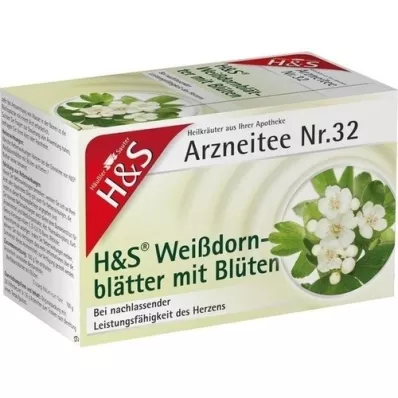 H&amp;S Hagtornblader med blomster Filterpose, 20X1,6 g