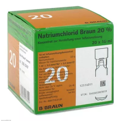 NATRIUMCHLORID 20 % MPC Elektrolyttkonsentrat, 20X10 ml