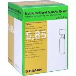 NATRIUMCHLORID 5,85 % brun MPC Infusjonsvæske, oppløsning, 20X20 ml