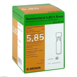 NATRIUMCHLORID 5,85 % brun MPC Infusjonsvæske, oppløsning, 20X20 ml
