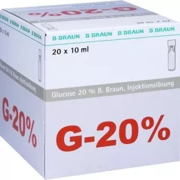 GLUCOSE 20% B.Braun Mini Plasco connect Inj. oppløsning, 20X10 ml