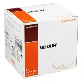 MELOLIN 5x5 cm sterile sårbandasjer, 25 stk