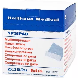 MULLKOMPRESSEN Ypsipad 5x5 cm steril 8x, 25X2 stk
