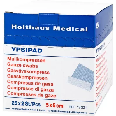 MULLKOMPRESSEN Ypsipad 5x5 cm steril 8x, 25X2 stk