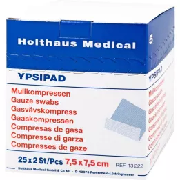 MULLKOMPRESSEN Ypsipad 7,5x7,5 cm steril 8x, 25X2 stk