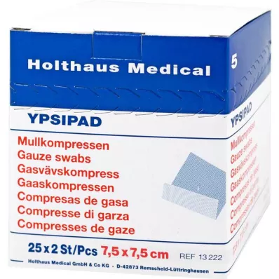 MULLKOMPRESSEN Ypsipad 7,5x7,5 cm steril 8x, 25X2 stk