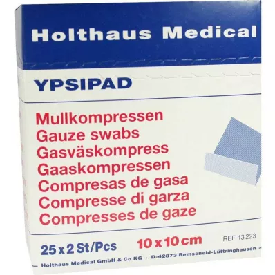 MULLKOMPRESSEN Ypsipad 10x10 cm steril 8x, 25X2 stk MULLKOMPRESSEN Ypsipad 10x10 cm steril 8x, 25X2 stk