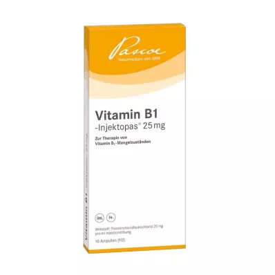 VITAMIN B1 INJEKTOPAS 25 mg injeksjonsvæske, oppløsning, 10X1 ml VITAMIN B1 INJEKTOPAS 25 mg injeksjonsvæske, oppløsning, 10X1 ml