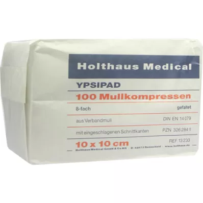 MULLKOMPRESSEN Ypsipad 10x10 cm usteril 8x, 100 stk