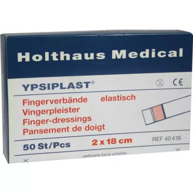 FINGERVERBAND Ypsiplast 2x18 cm elastisk skinn, 50 stk