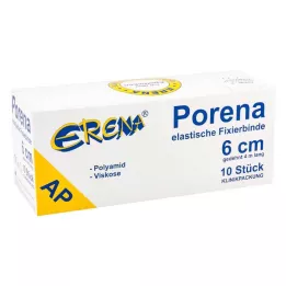 PORENA Elastisk gasbind 6 cm hvit uten cello, 10 stk