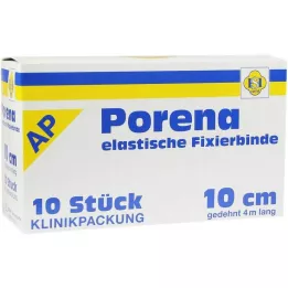 PORENA Elastisk gasbind 10 cm hvit uten cello, 10 stk