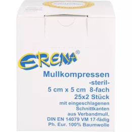 ERENA Gazekompress, 5x5 cm, steril, 8x25X2 stk