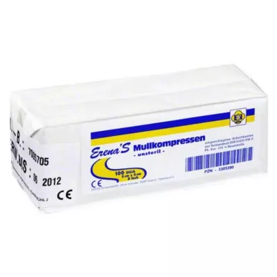 ERENA Gasbind 5x5 cm usterilt 8x, 100 stk ERENA Gasbind 5x5 cm usterilt 8x, 100 stk