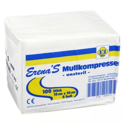 ERENA Gasbind 10x10 cm usteril 8x, 100 stk ERENA Gasbind 10x10 cm usteril 8x, 100 stk