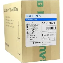 URO TAINER Natriumkloridoppløsning 0,9 %, 10X100 ml