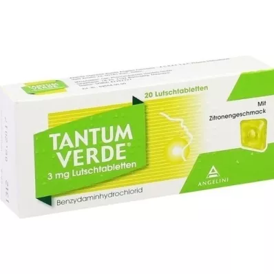 TANTUM VERDE 3 mg sugetablett med sitronsmak, 20 stk