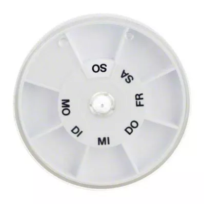 TABLETTENSPENDER Icron 7-delt transp.lokk rundt, 1 stk