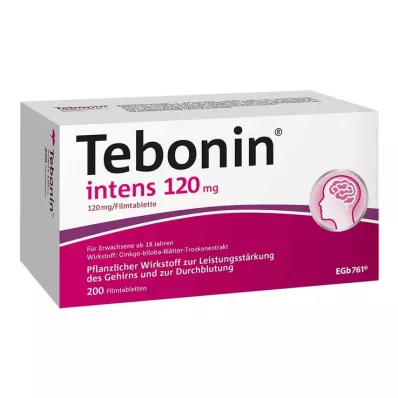 TEBONIN intensive 120 mg filmdrasjerte tabletter, 200 stk TEBONIN intensive 120 mg filmdrasjerte tabletter, 200 stk