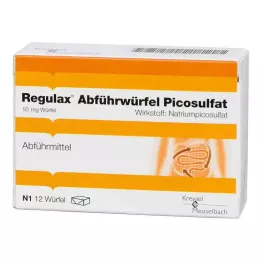 REGULAX Avføringsterninger av pikosulfat, 12 stk