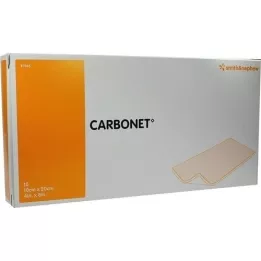 CARBONET 10x20 cm luktabsorberende sårbandasje med aktivt karbon, 10 stk