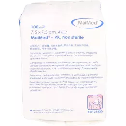 VLIESSTOFF-KOMPRESSEN 7,5x7,5 cm usterile 4-fold, 100 stk