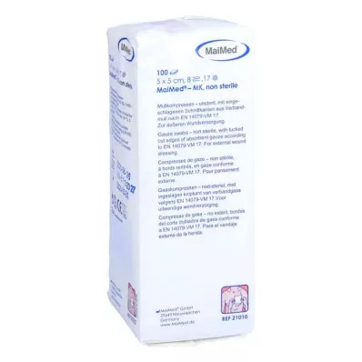 MULLKOMPRESSEN 5x5 cm usteril 8x, 100 stk