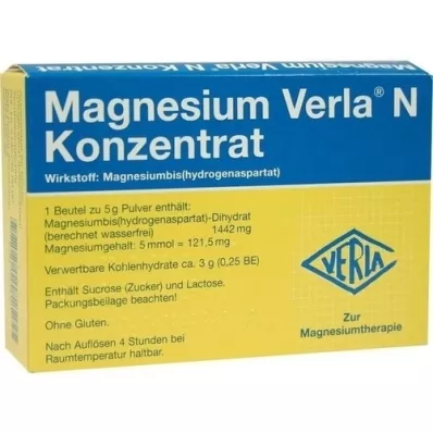 MAGNESIUM VERLA N Konsentrat Plv.e.L. til inntak, 20 stk