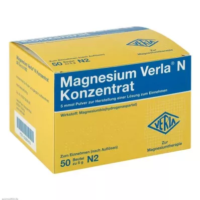 MAGNESIUM VERLA N Konsentrat Plv.e.L. til inntak, 50 stk MAGNESIUM VERLA N Konsentrat Plv.e.L. til inntak, 50 stk