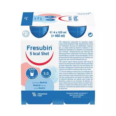 FRESUBIN 5 kcal SHOT Nøytral løsning, 4X120 ml