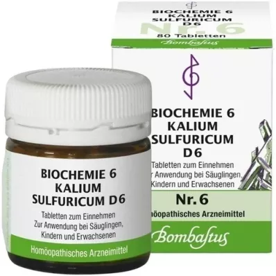 BIOCHEMIE 6 Kalium sulphuricum D 6 tabletter, 80 stk